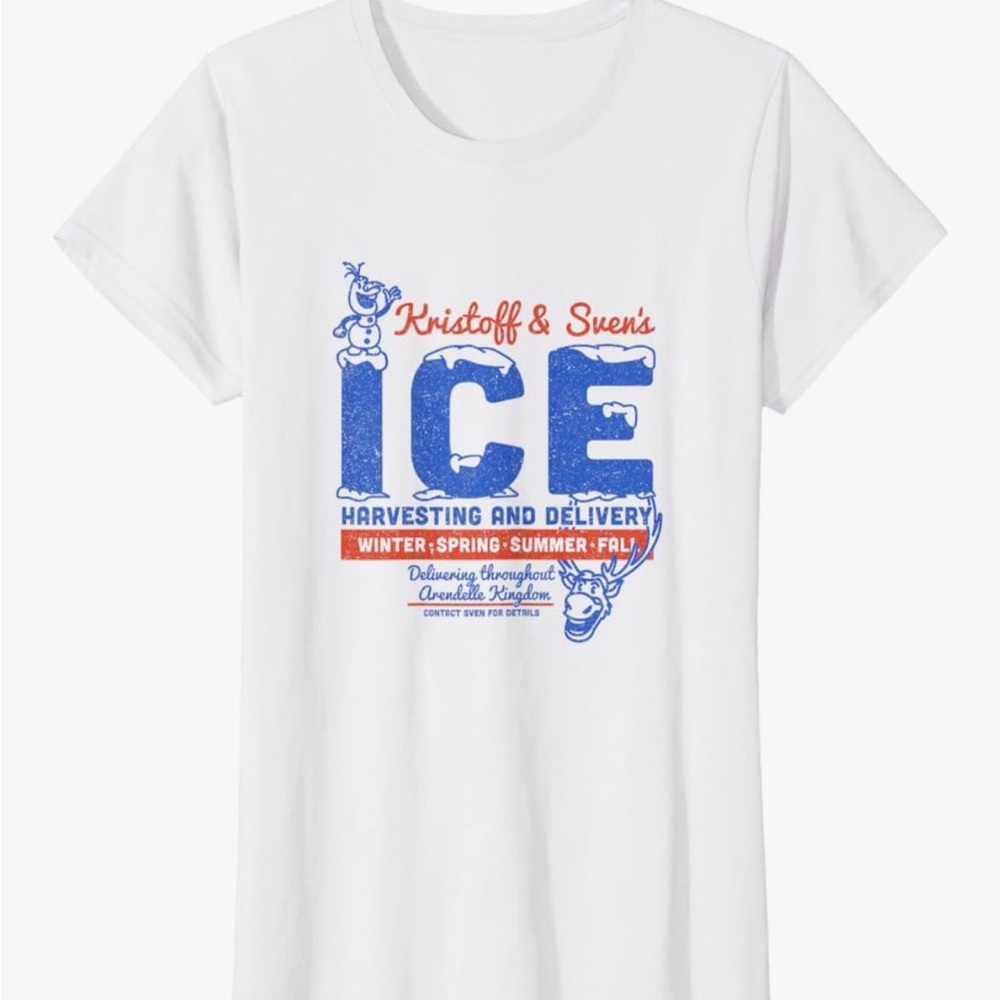 Kristoff & Sven's White Ladies Scoop Neck T-Shirt - Disney/Frozen